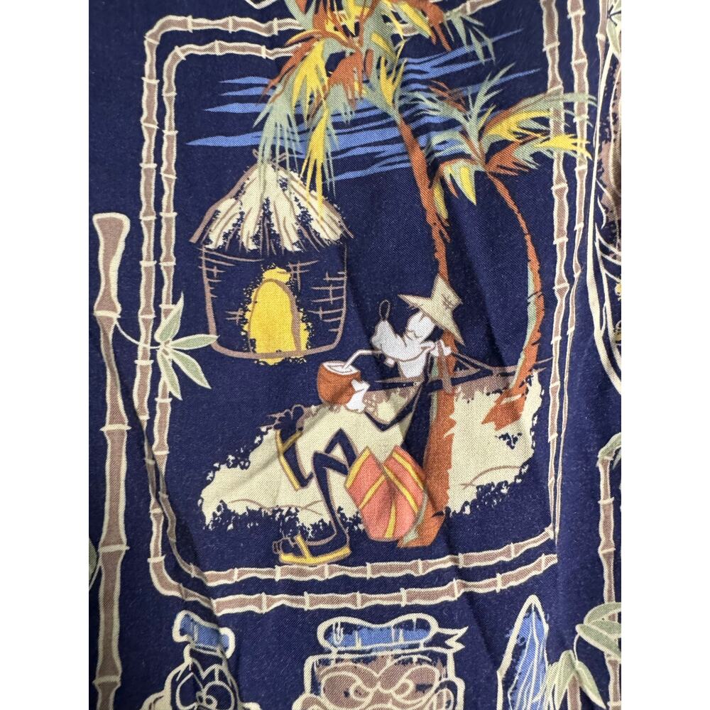 Vintage Disney Store Blue Hawaii Night Nineties Tiki Wrap Skirt Large - Picture 2 of 7